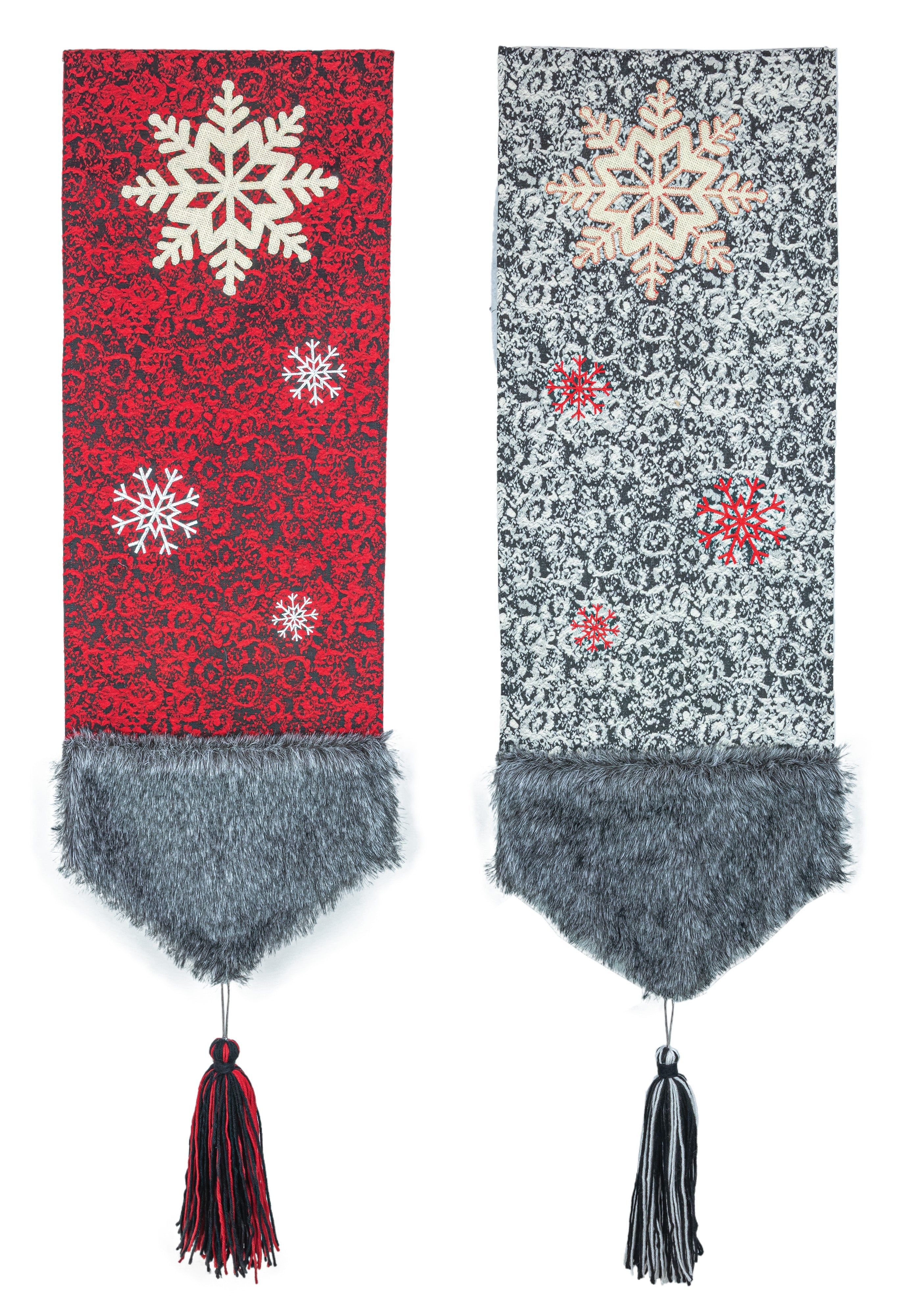 Winter Table Runner Set with Snowflake Applique