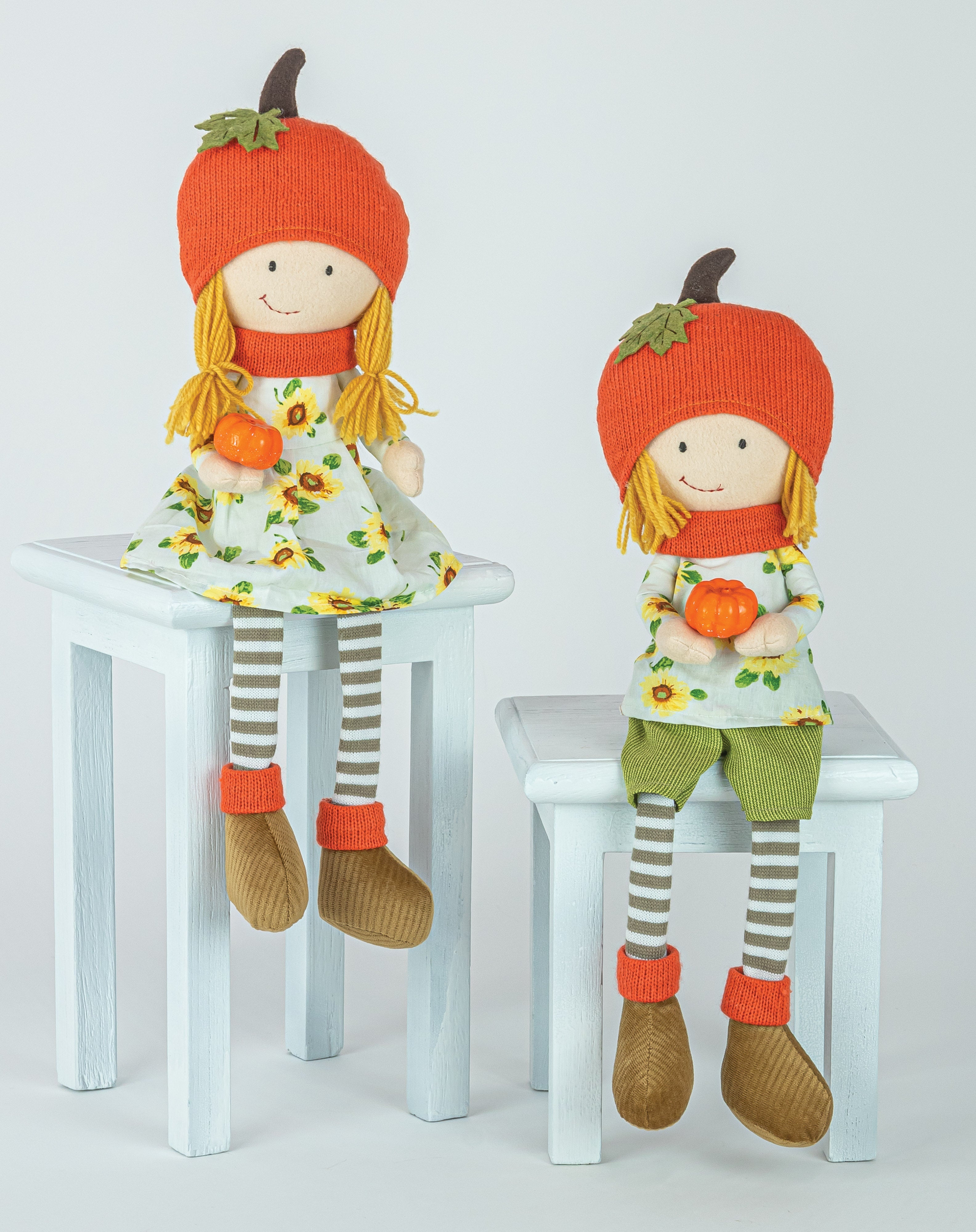 Happy Pumpkin Kids Dangle Leg Plush Set of 2