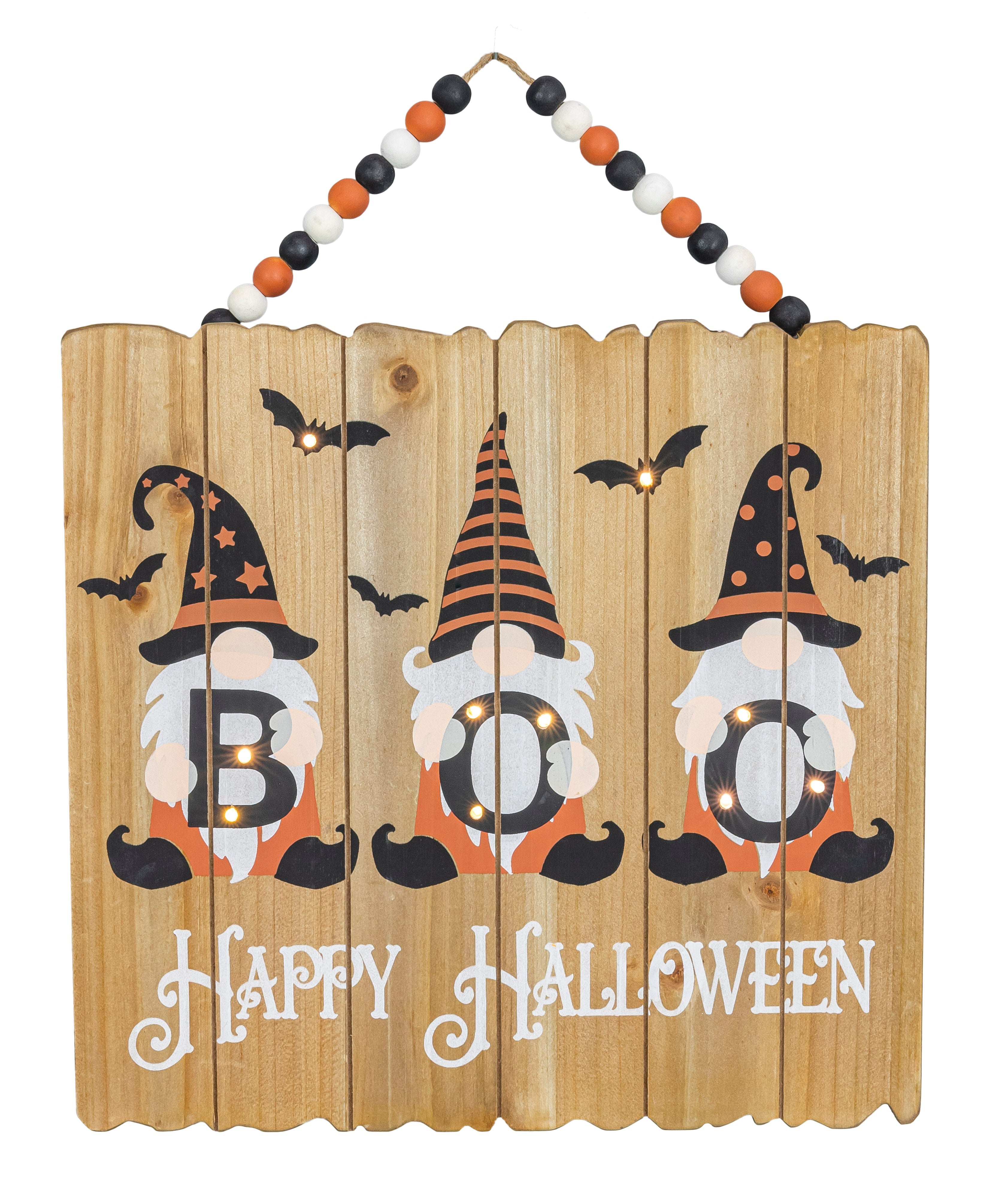 Batty Boo Gnome Light-Up Halloween Sign