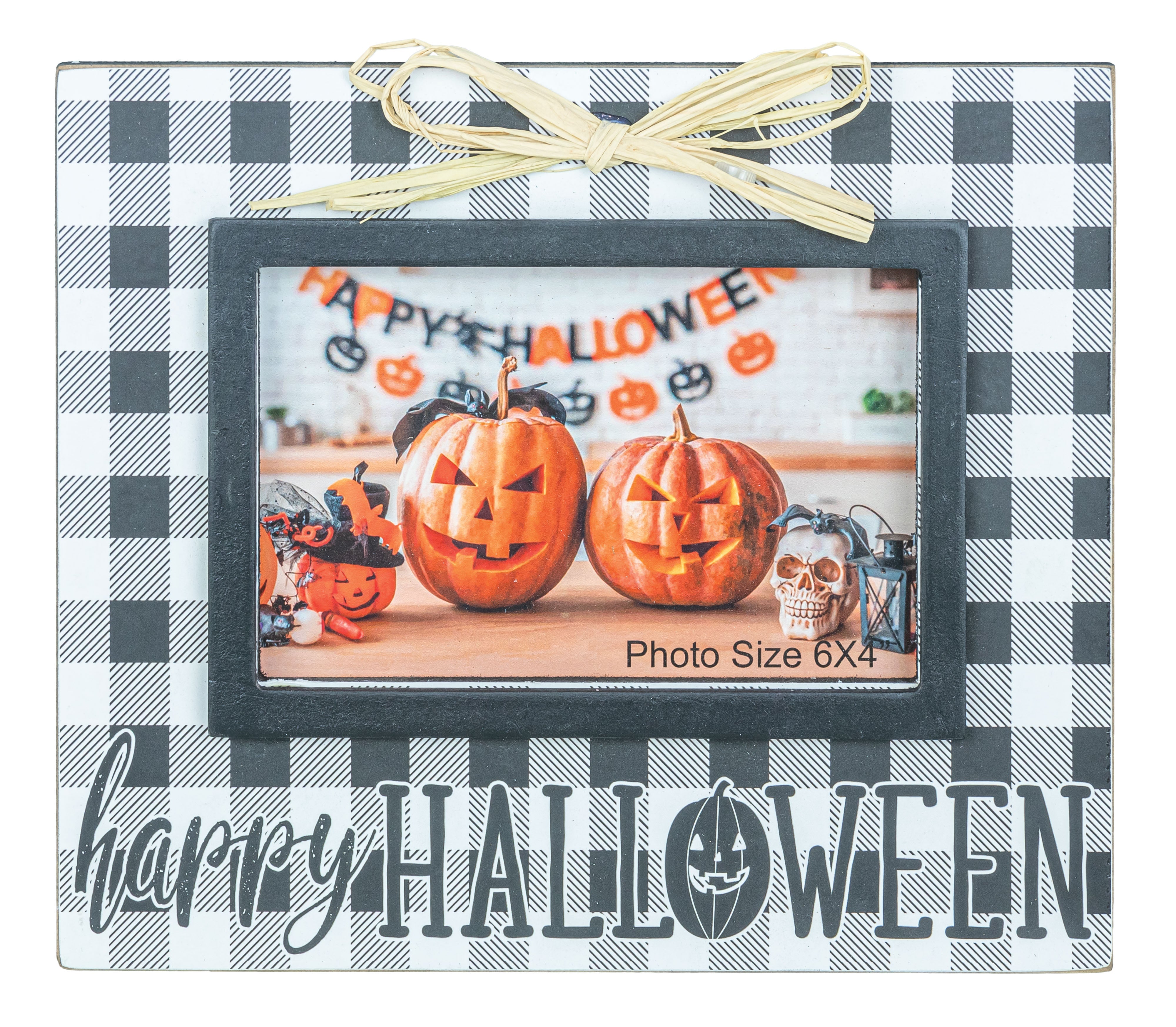 Black and White Check Halloween Frame