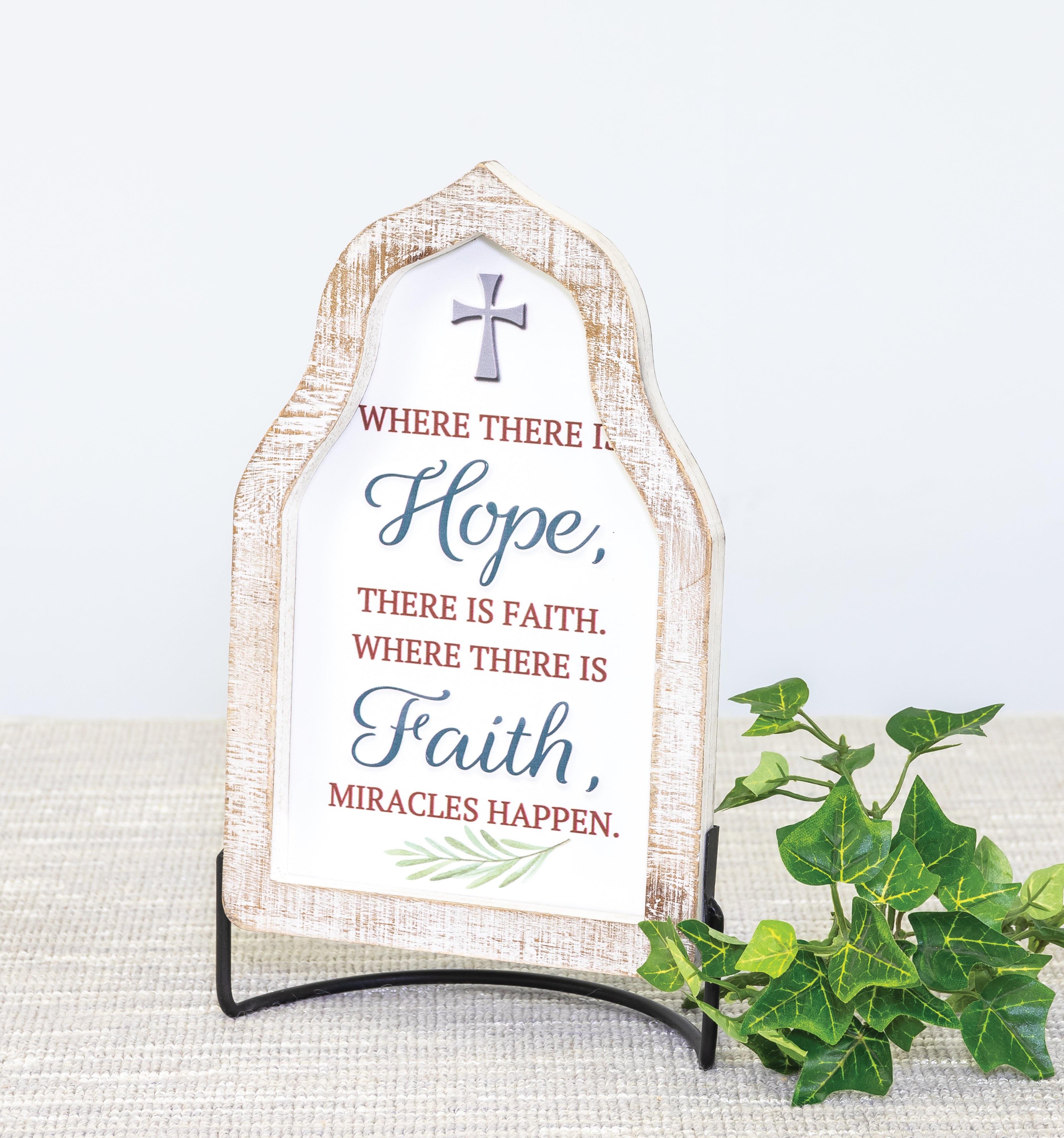 Hope Faith Miracles Tabletop Art