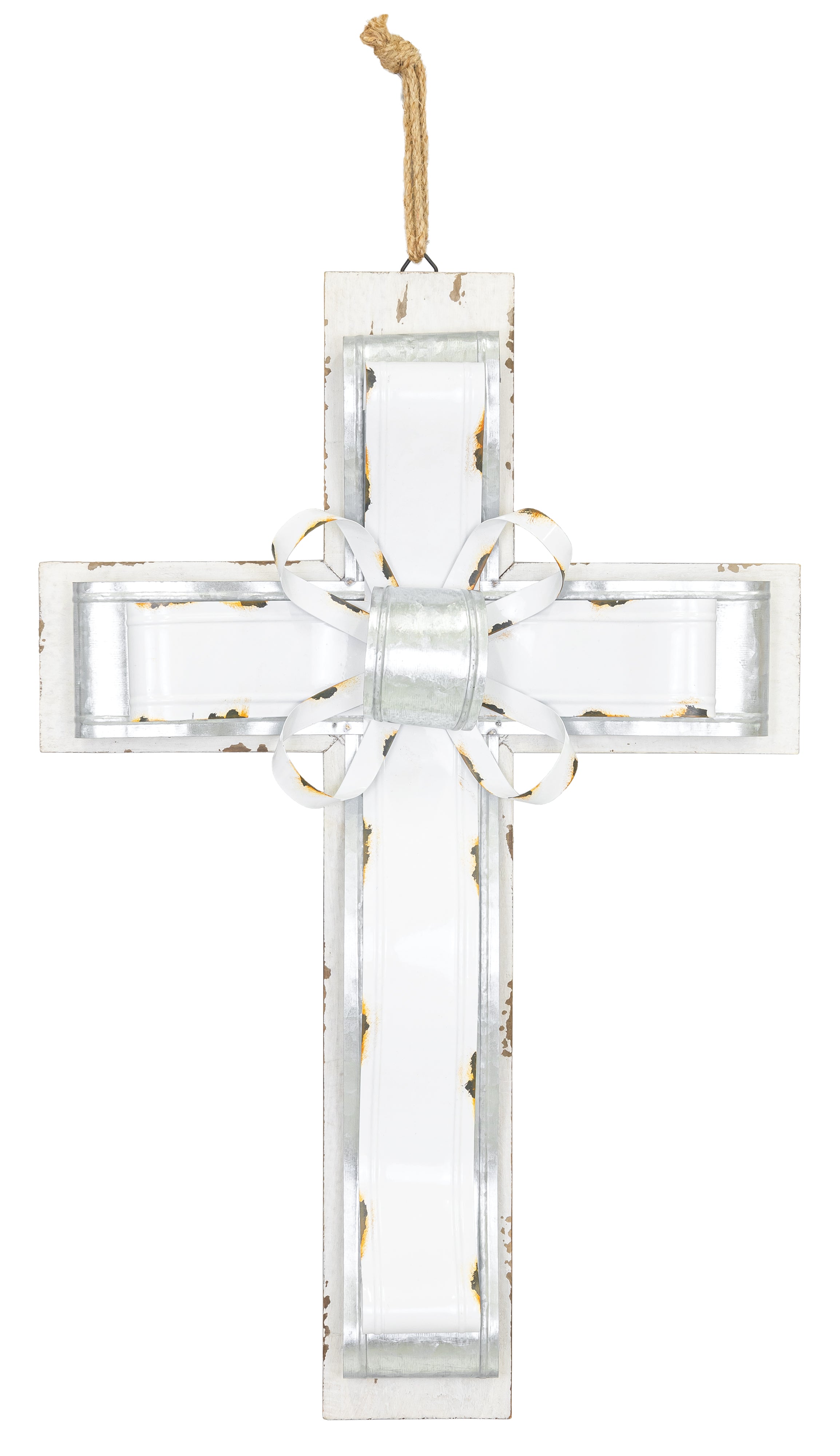 Large Metal Banded Cross Hanger