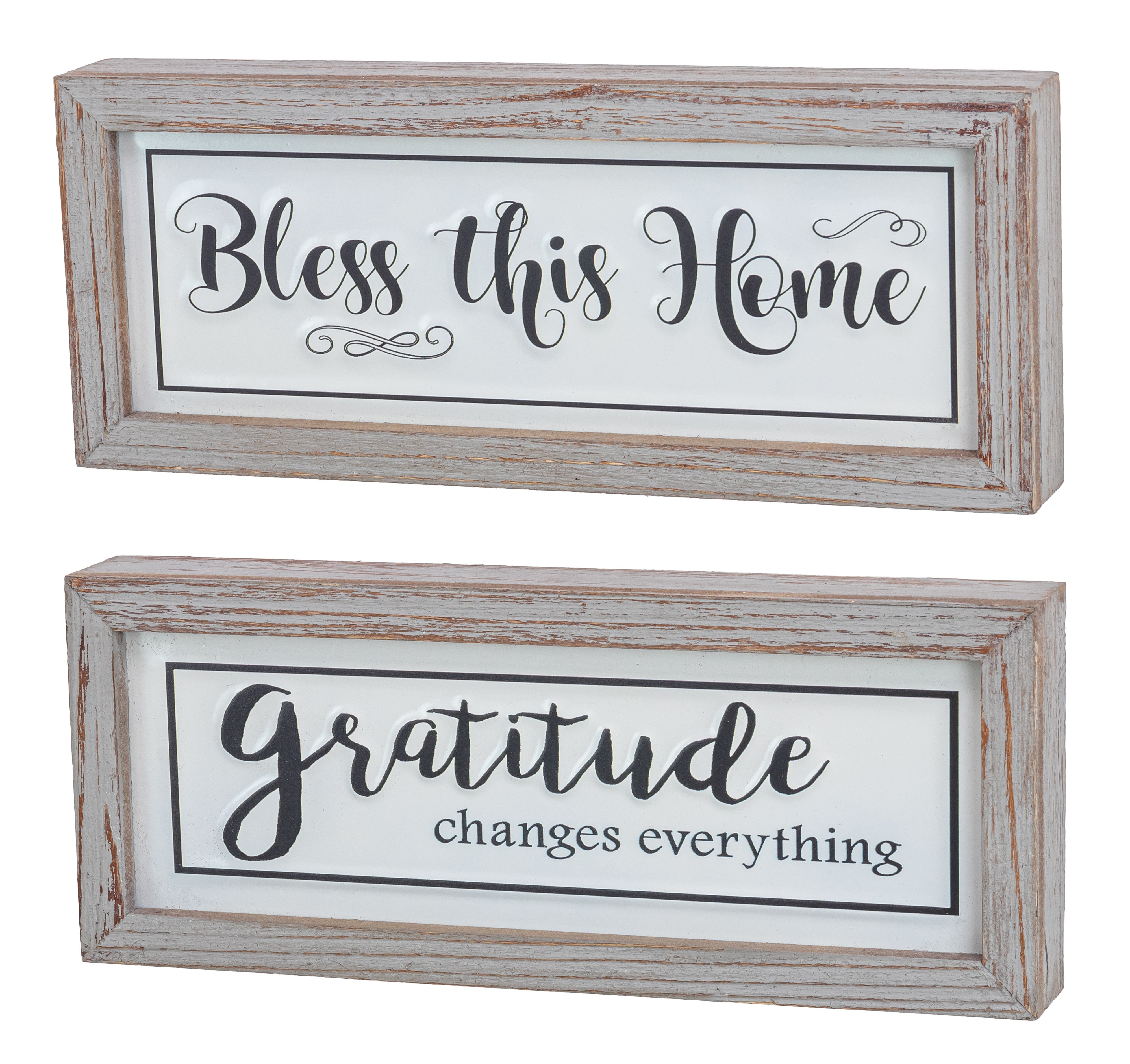 Gratitude Bless Home Framed Sign Set of 2