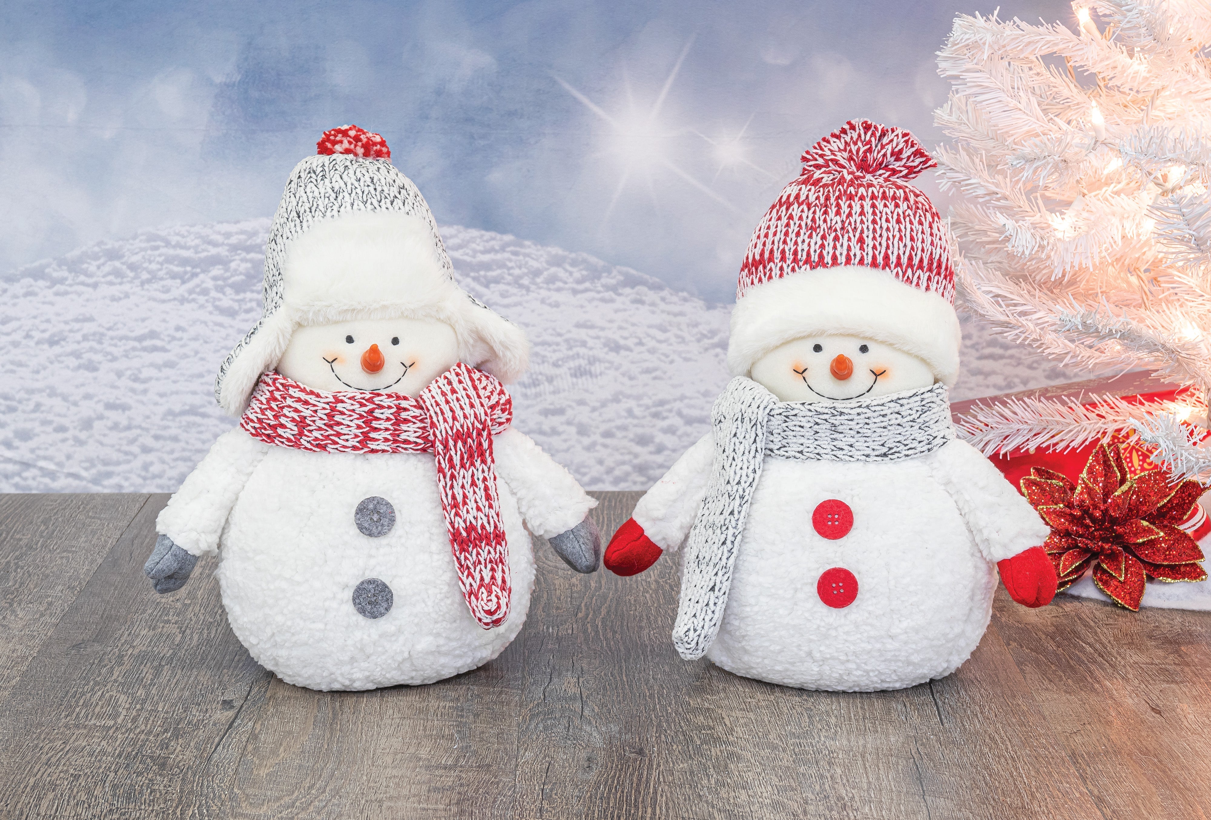 Bundled Snowmen Tabletop Set of 2