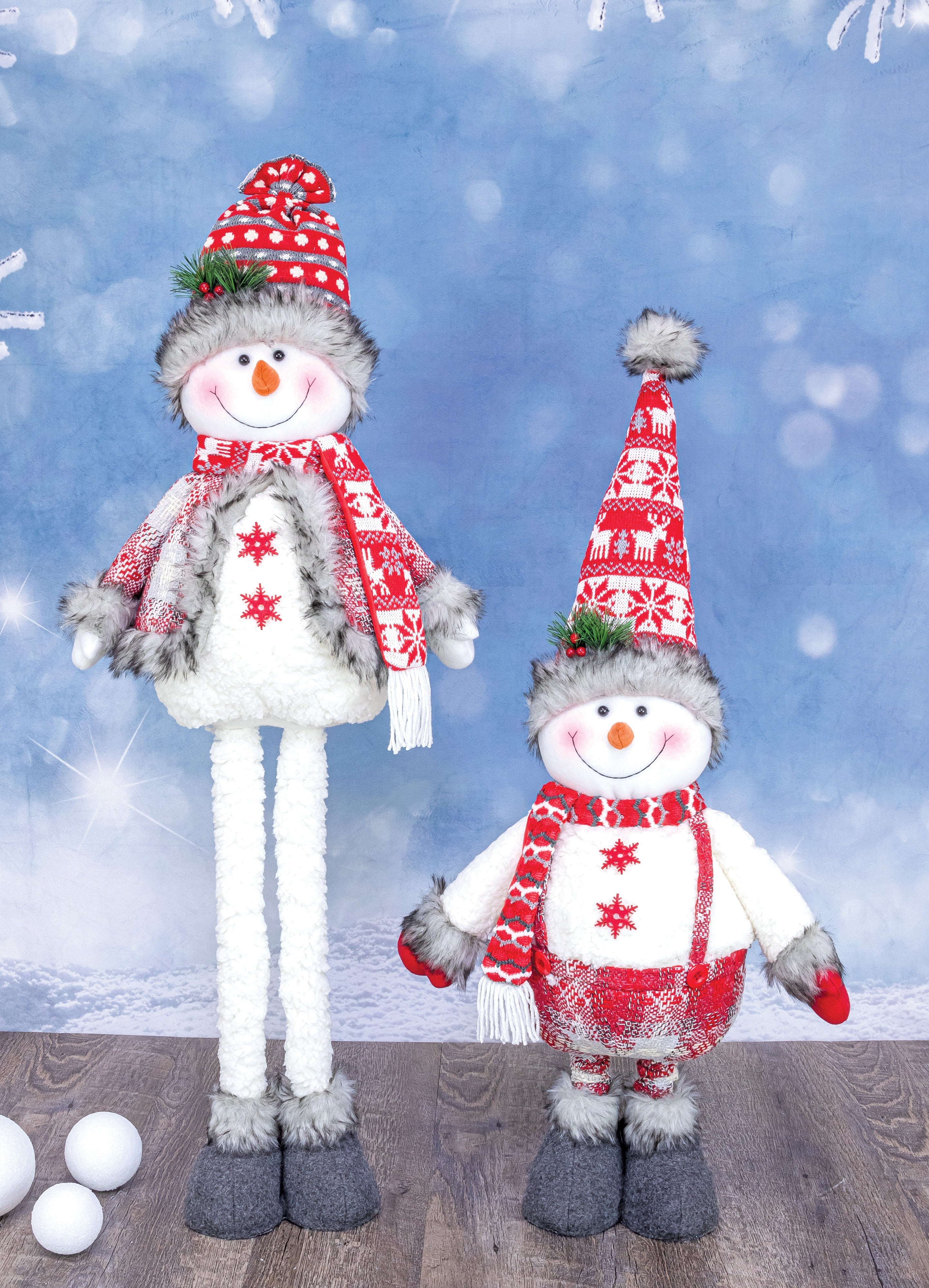 Merry Red Snowman Stretcher Legs Set of 2