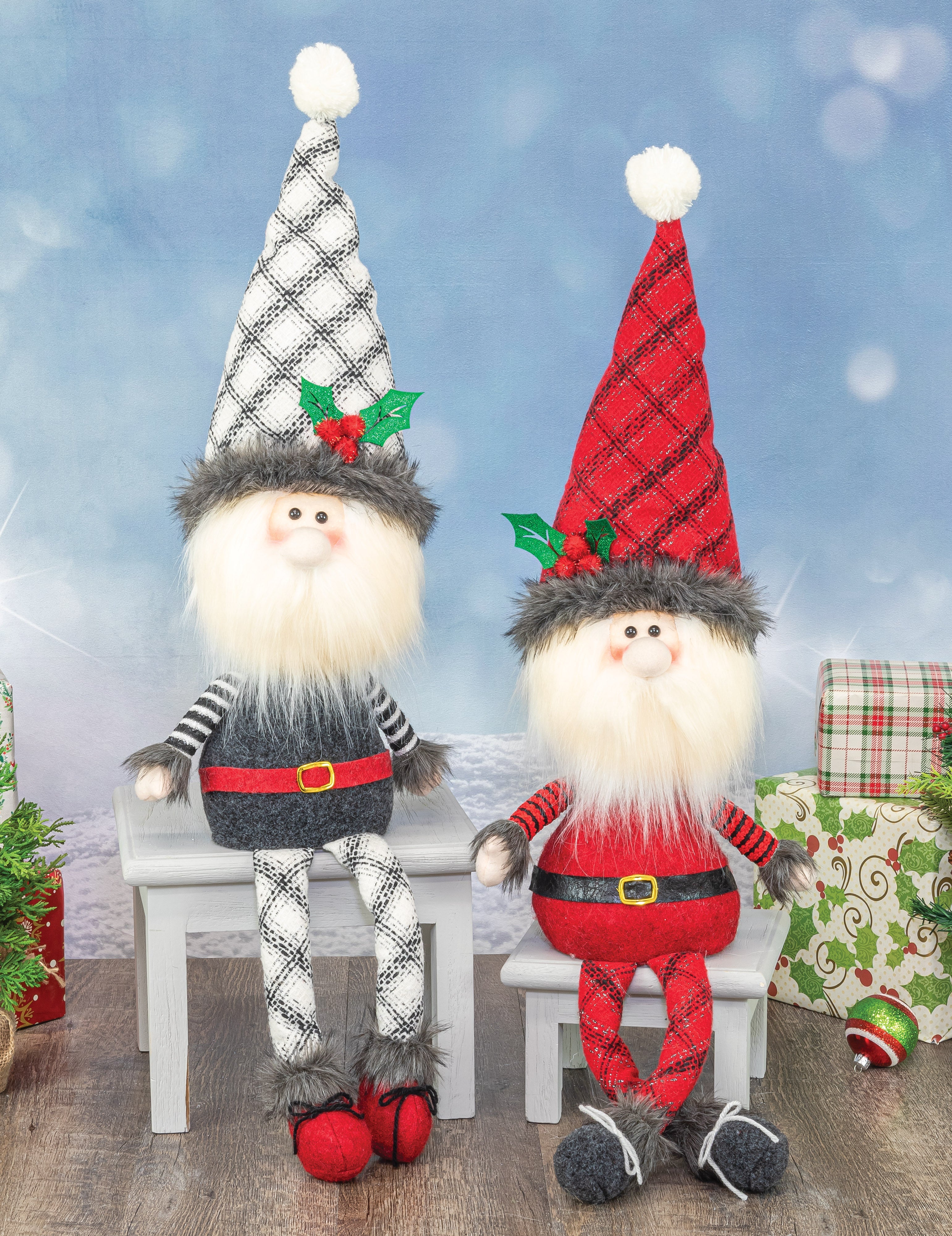 Stylish Santa Bobble Head Dangle Legs Set of 2