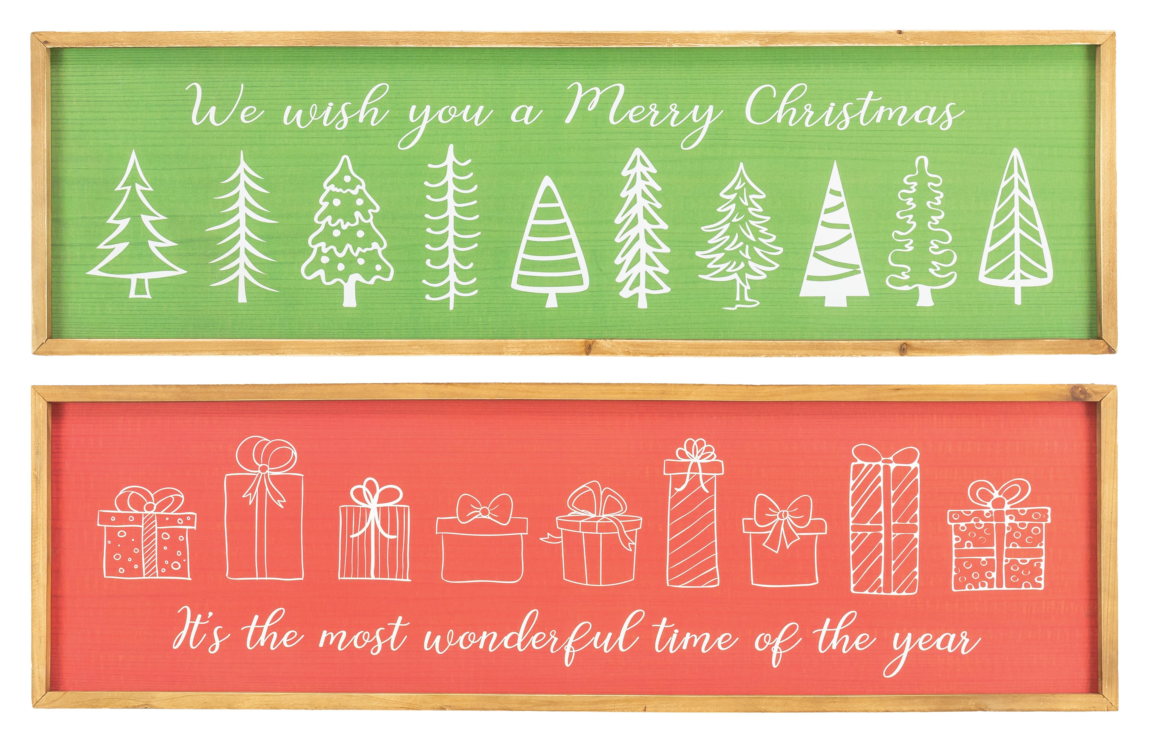 Classic Christmas Sayings Signs Set of 2