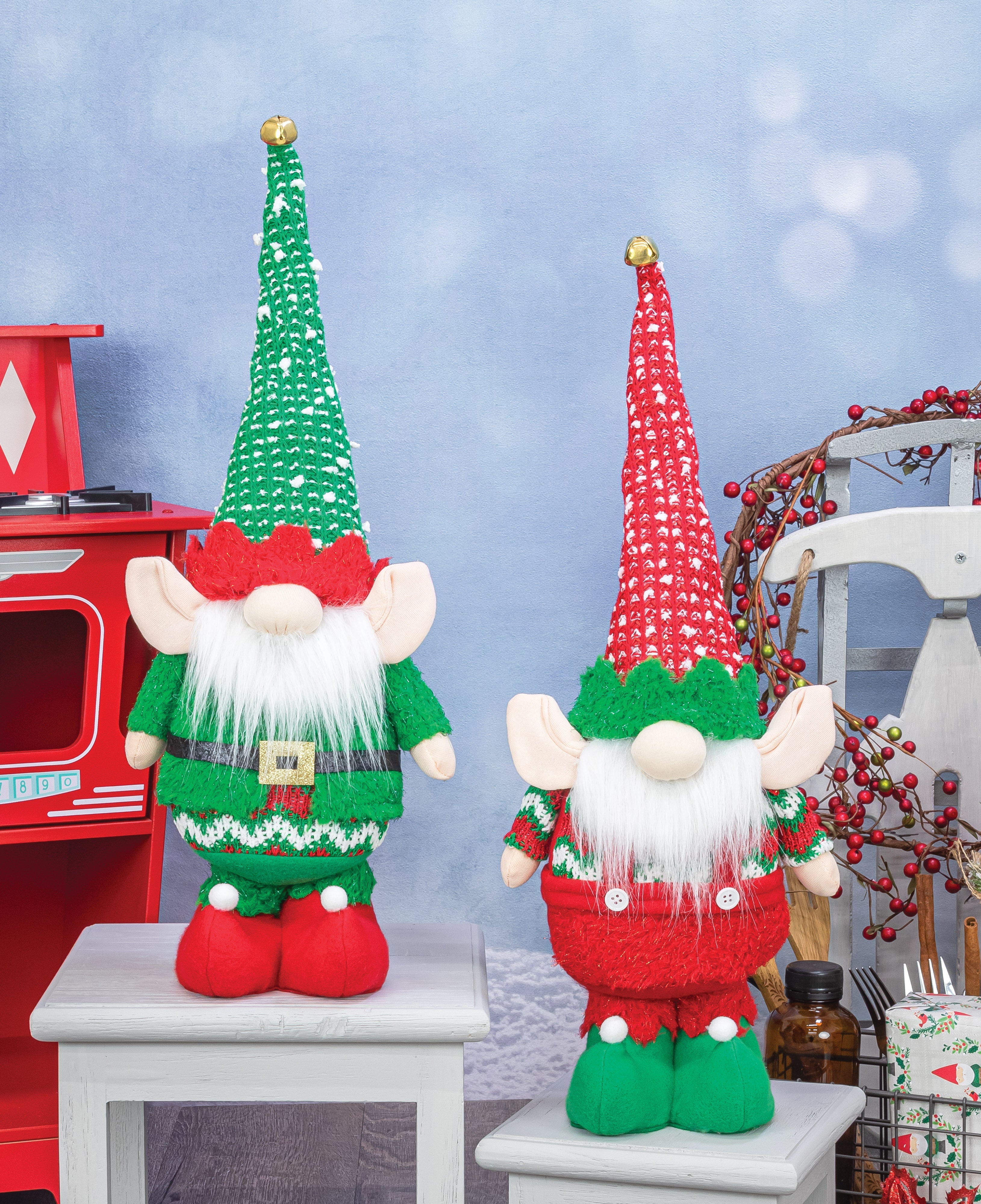 Bright Elf Gnome Standers Set of 2