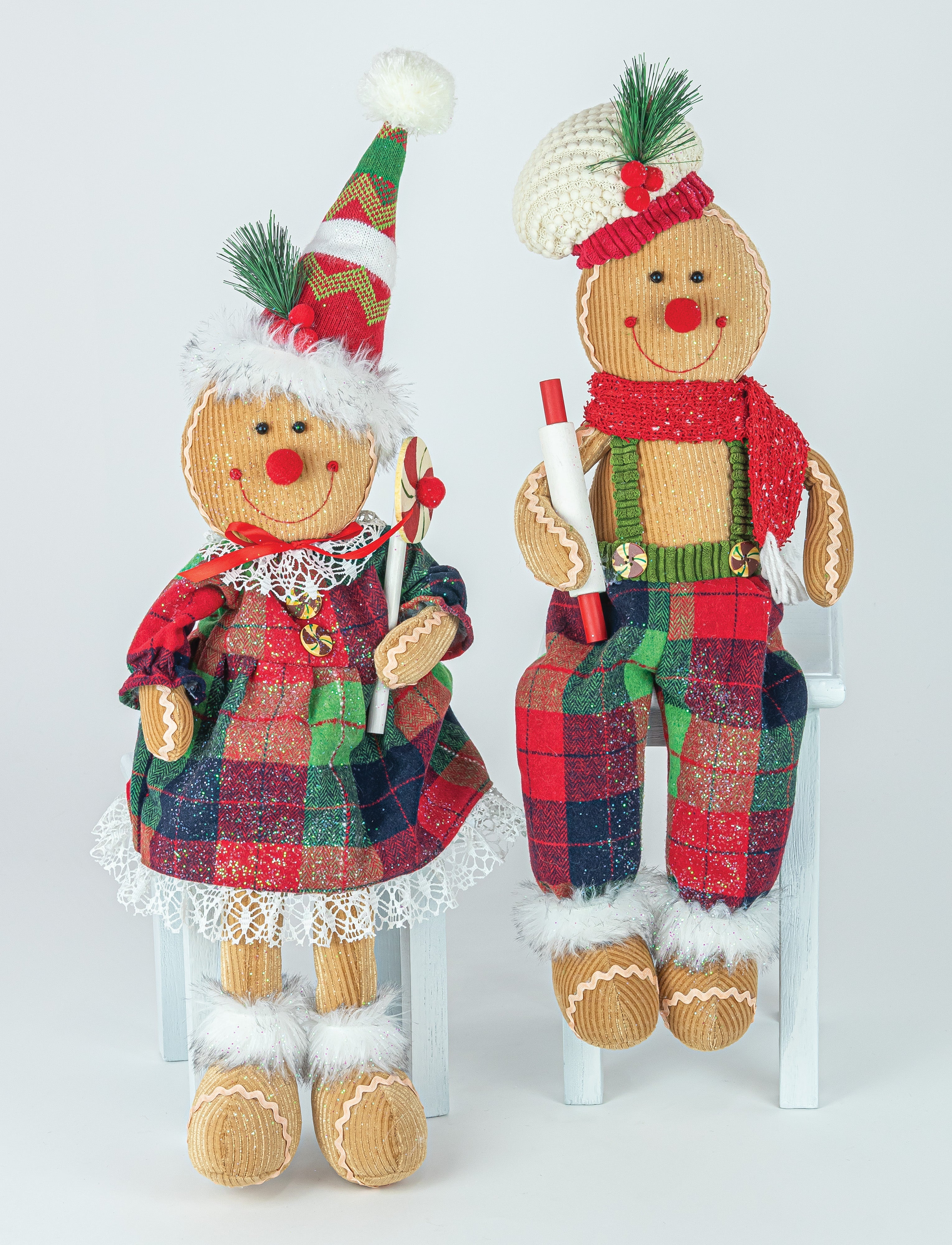 Traditional Gingerbread Dangle Legs Set of 2