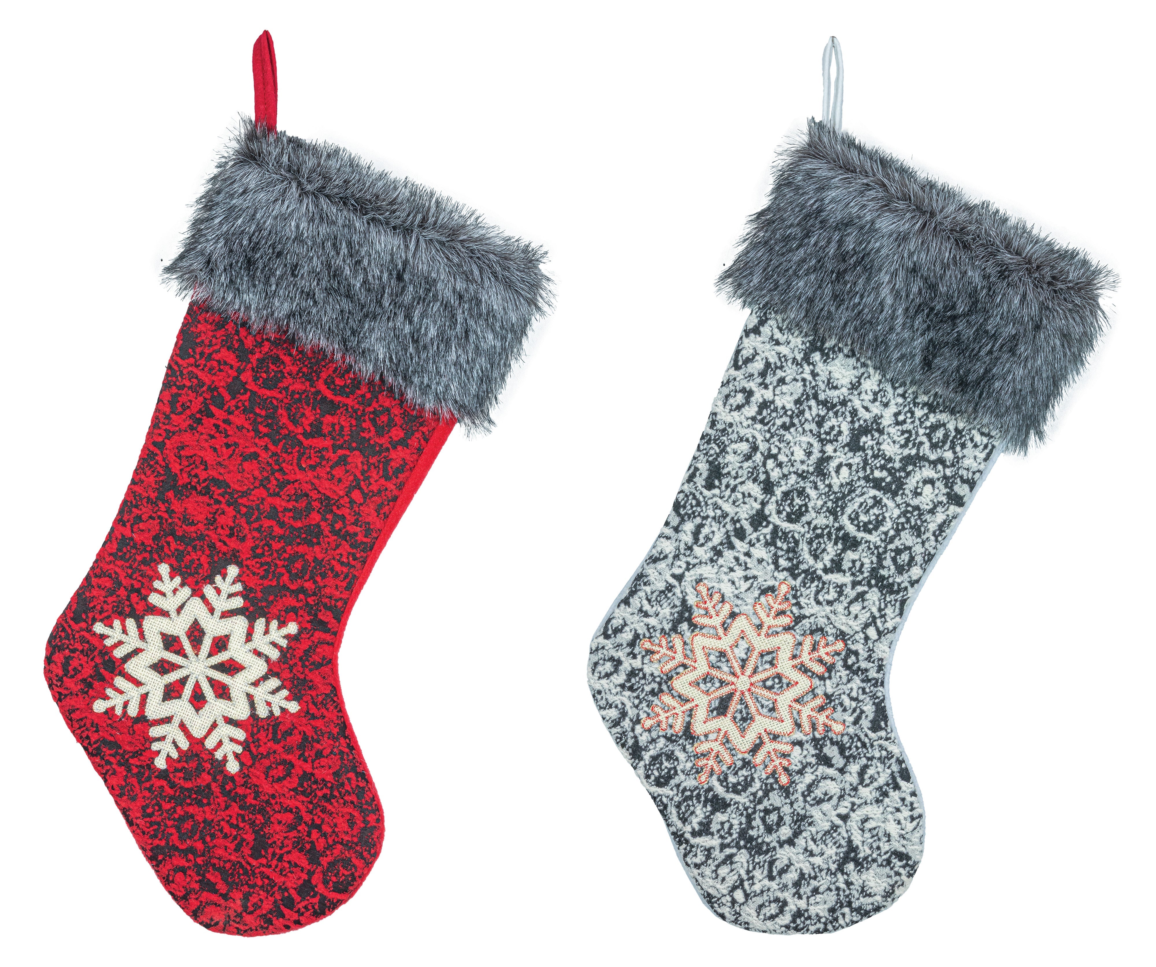 Cozy Snowflake Stockings Set of 2