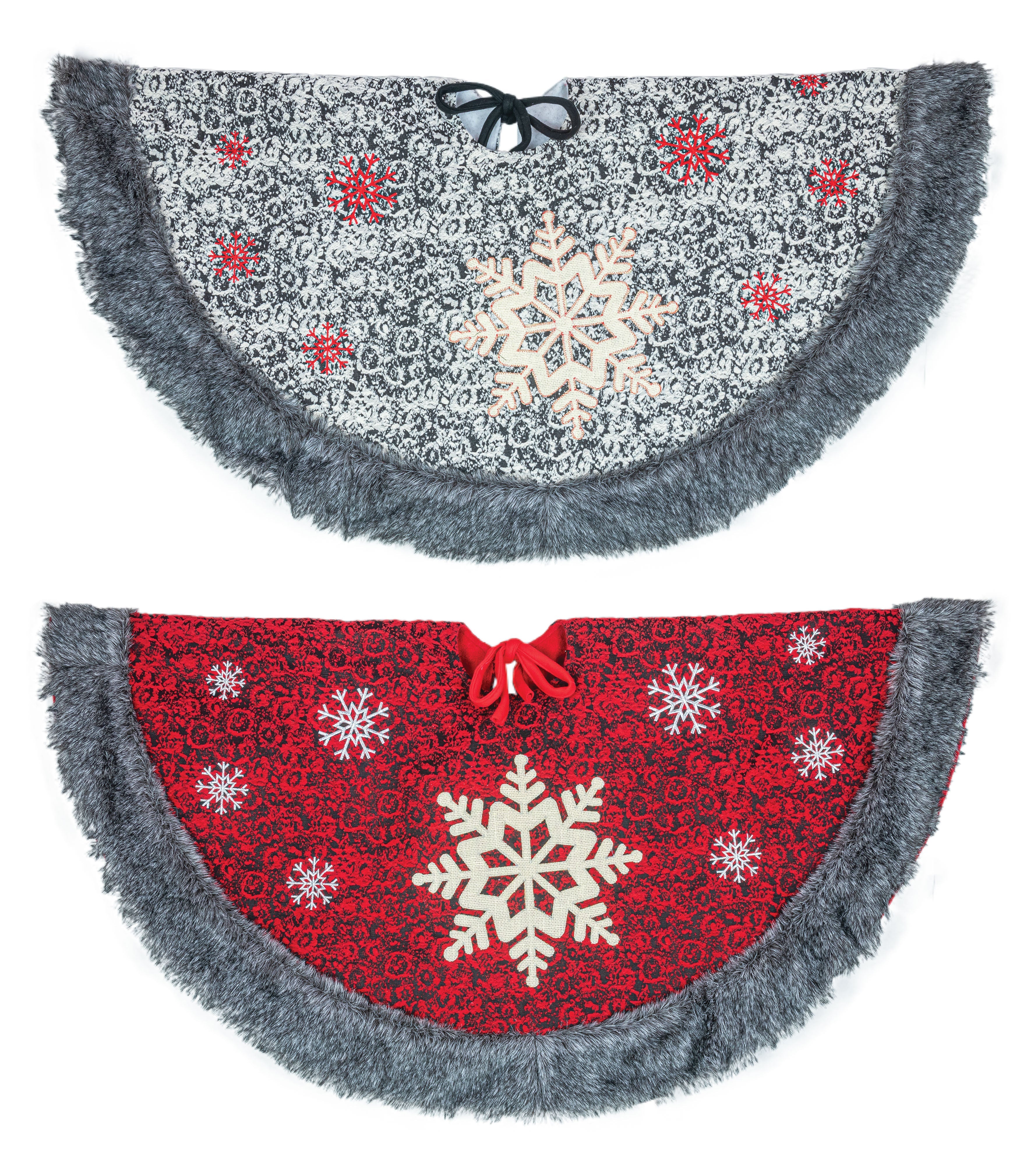 Cozy Snowflake Tree Skirt Set of 2