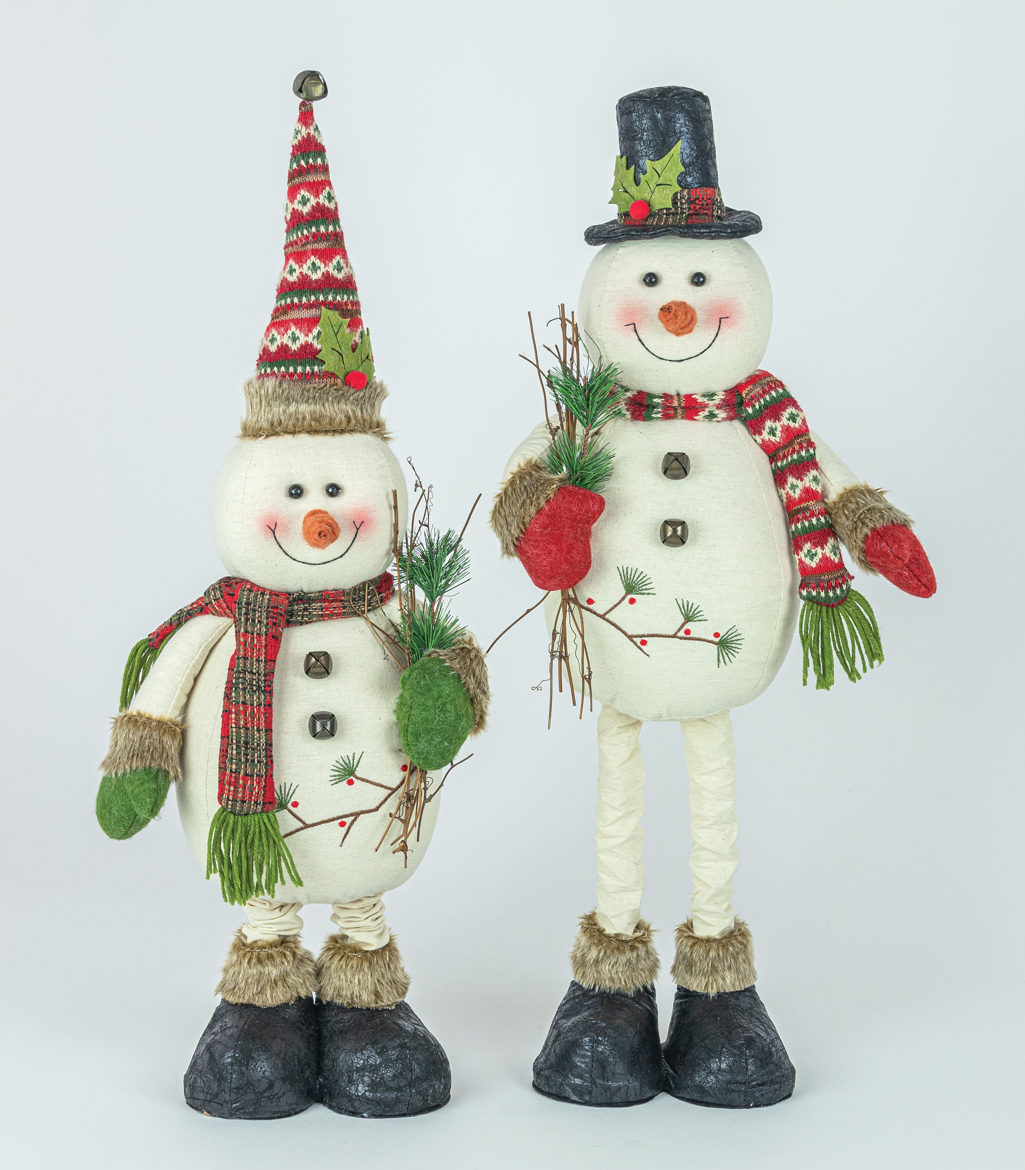 Berry Holly Snowman Stretch Legs Set of 2