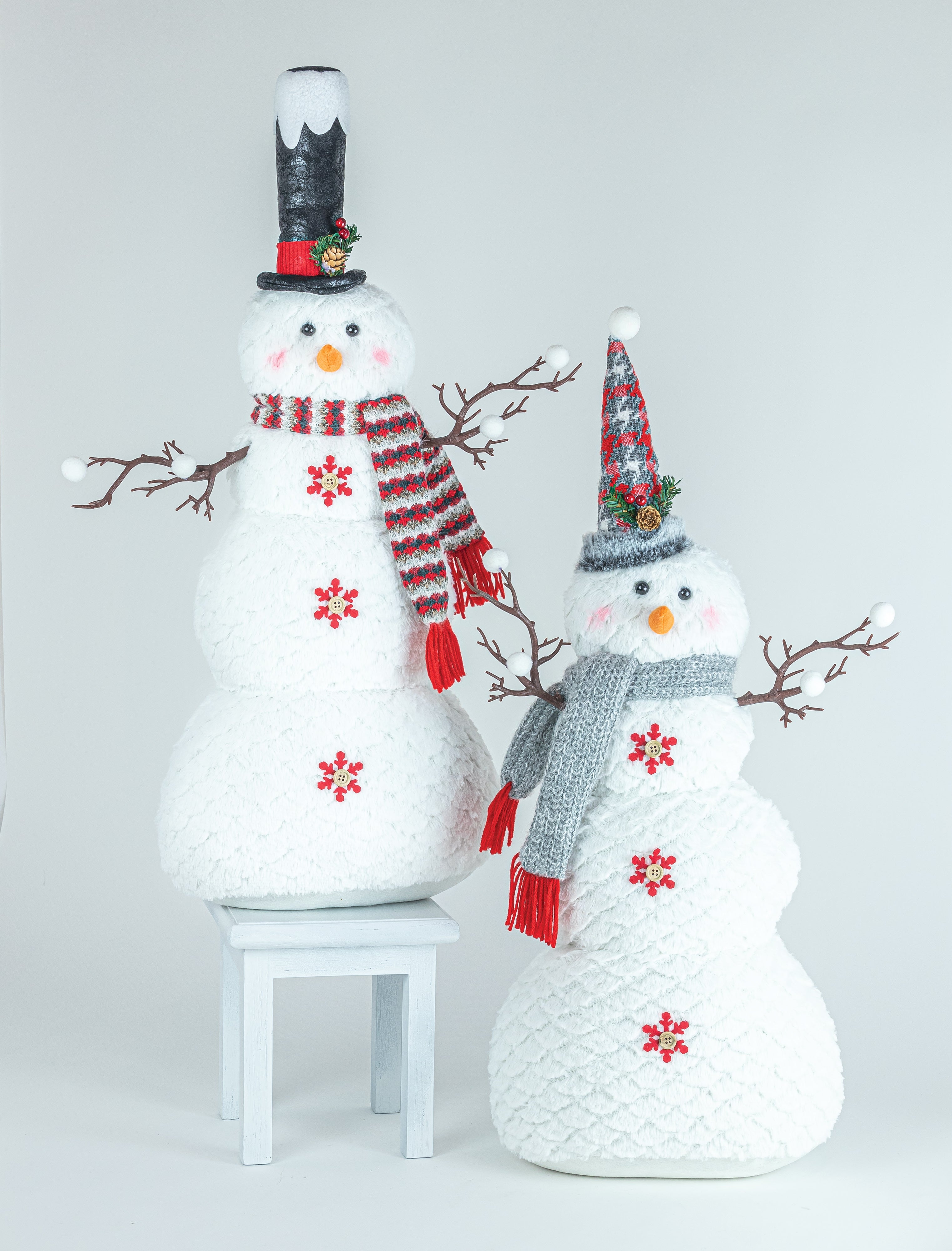 Tall Snowball Snowman Sitters Set of 2