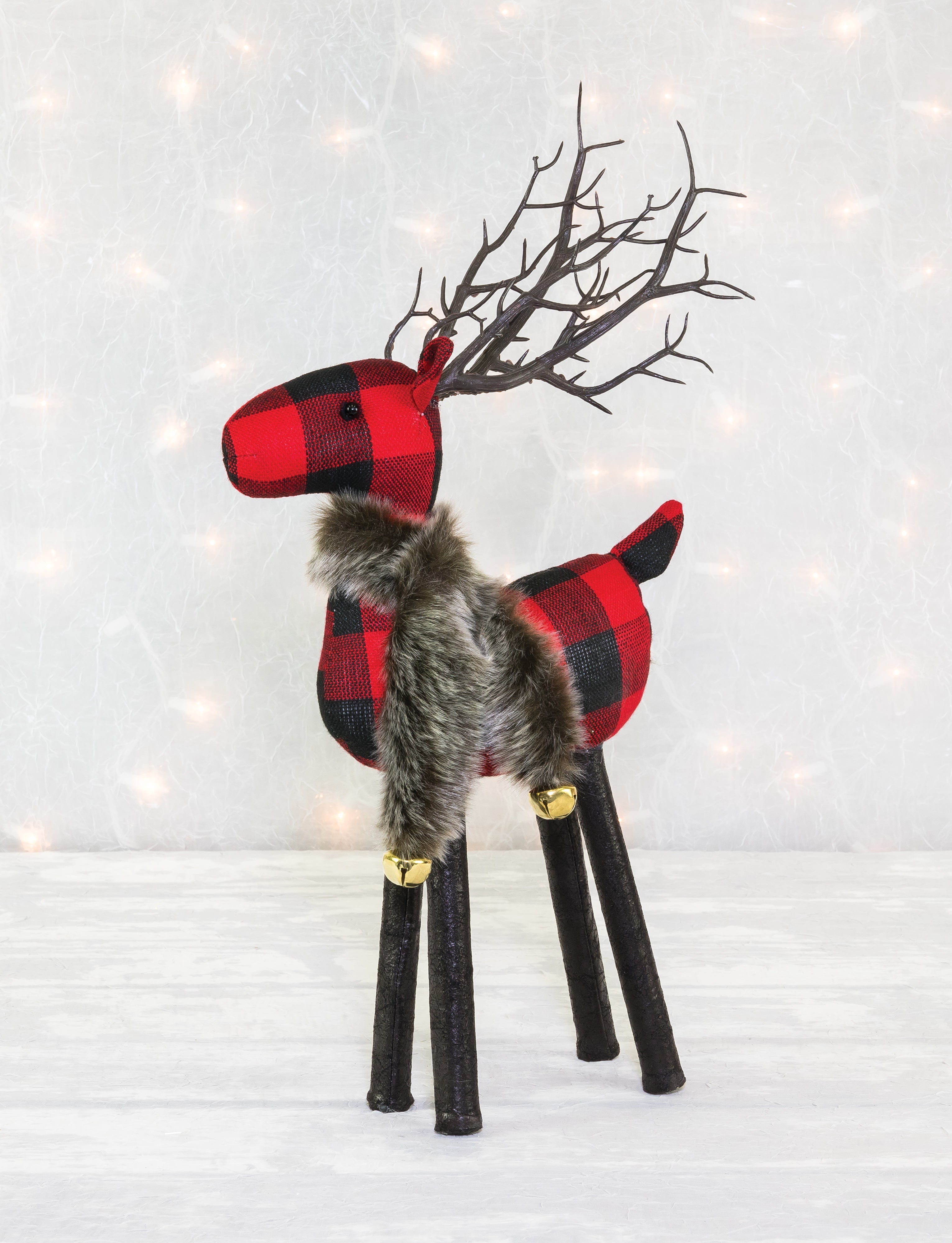 Plaid Fur Reindeer Stander