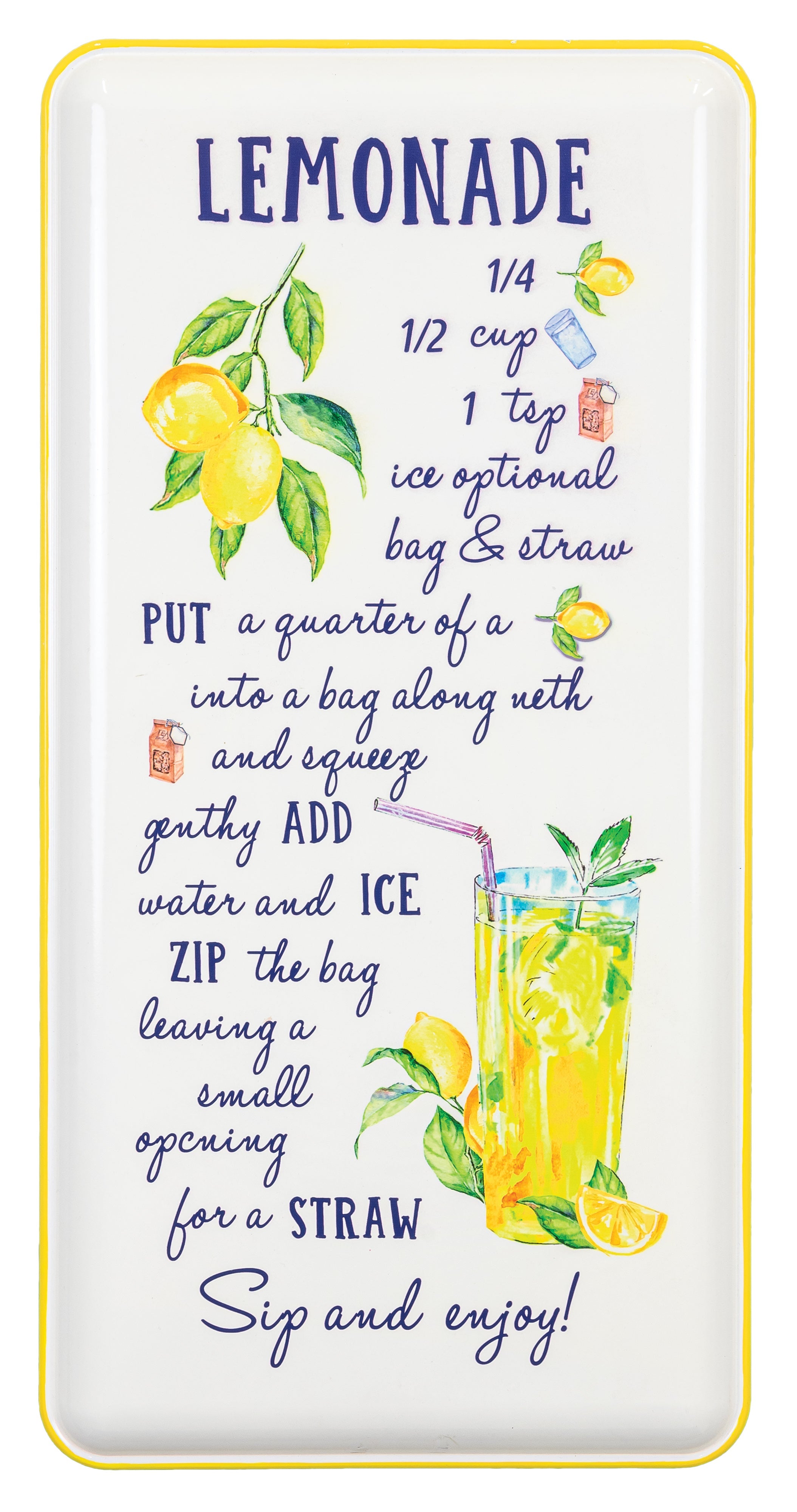 Old-Timey Lemonade Recipe Vertical Sign