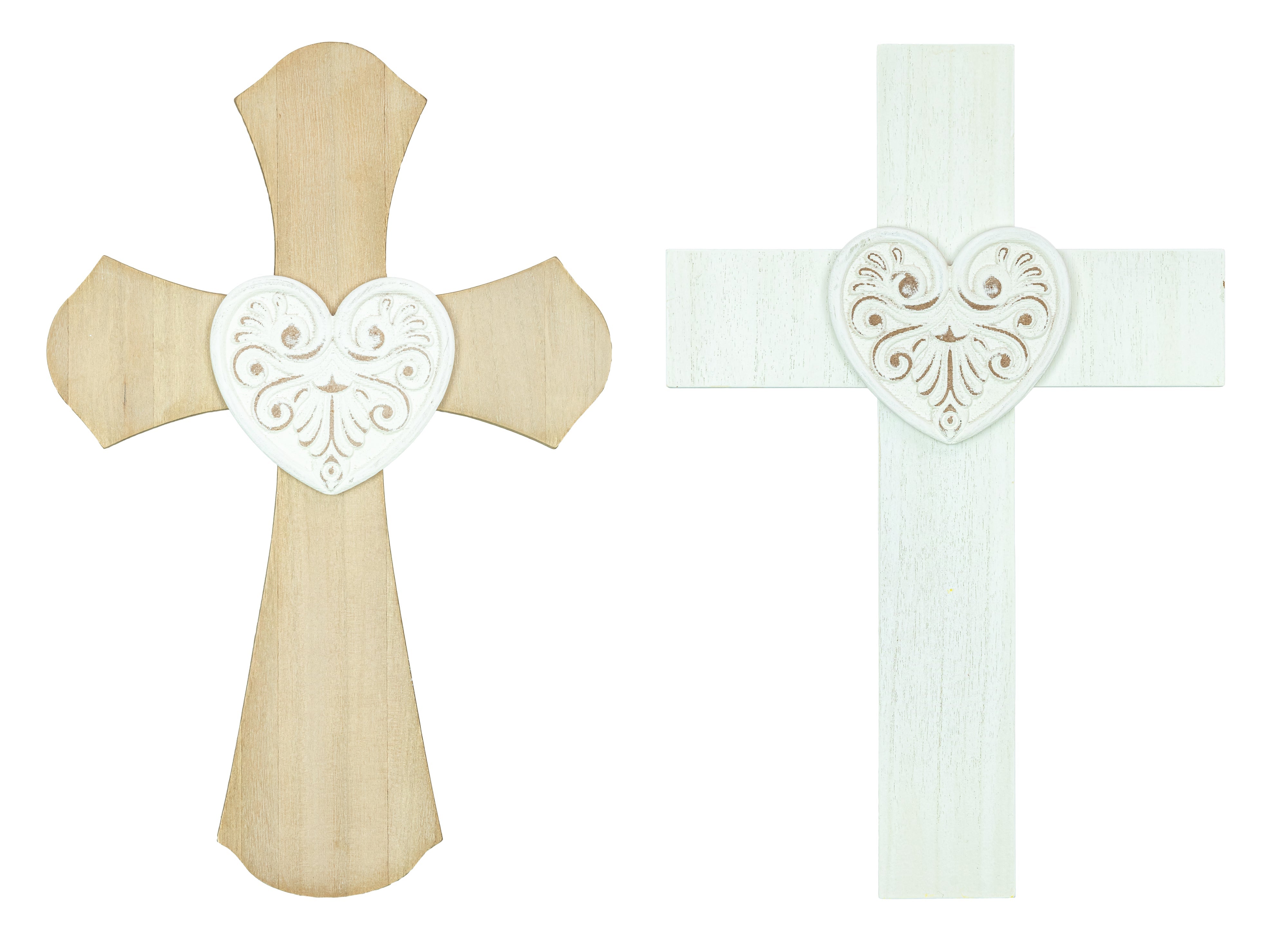 Heart-Centered Cross Set of 2