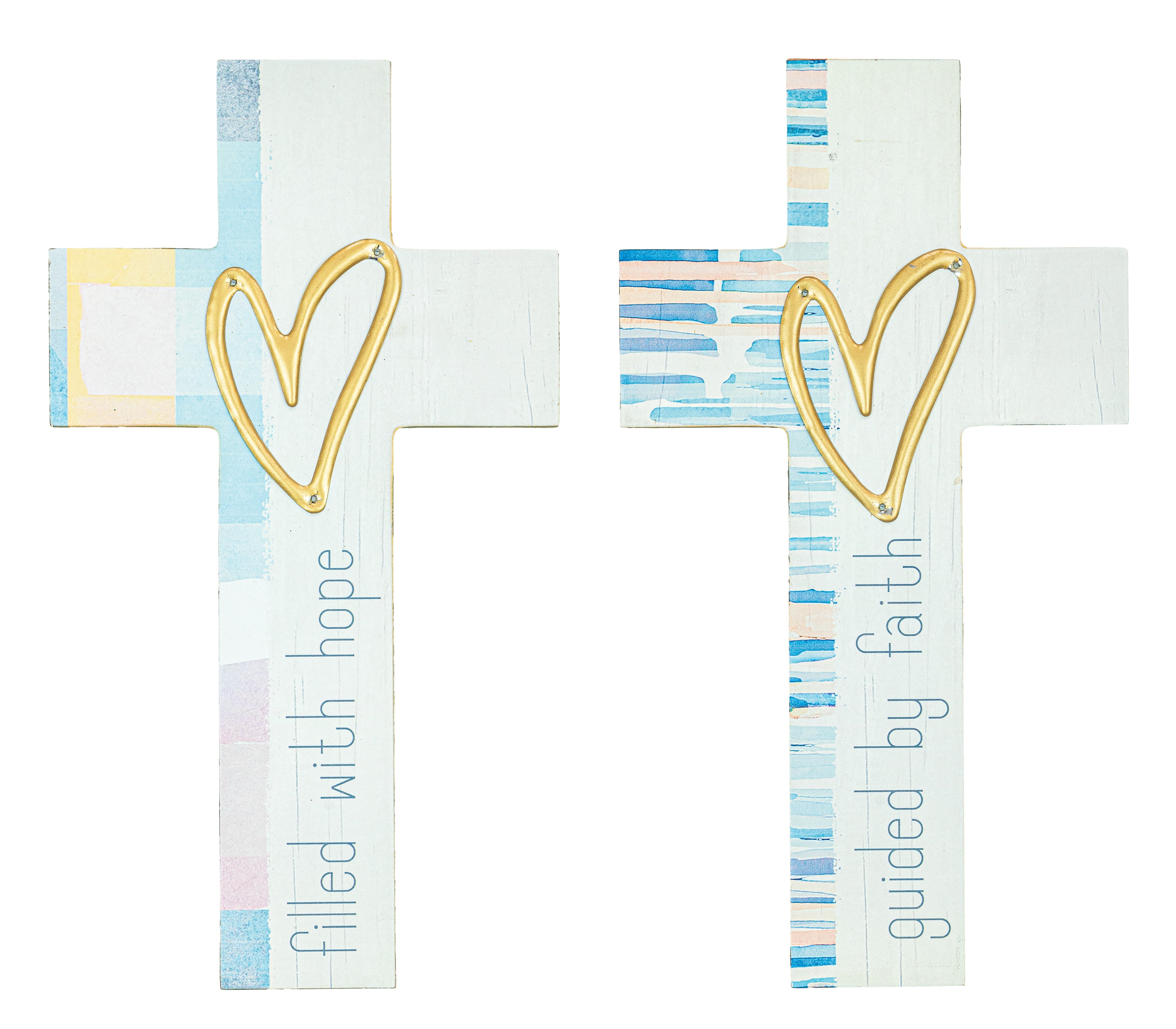 Heart-Centered Hope and Faith Cross Set of 2