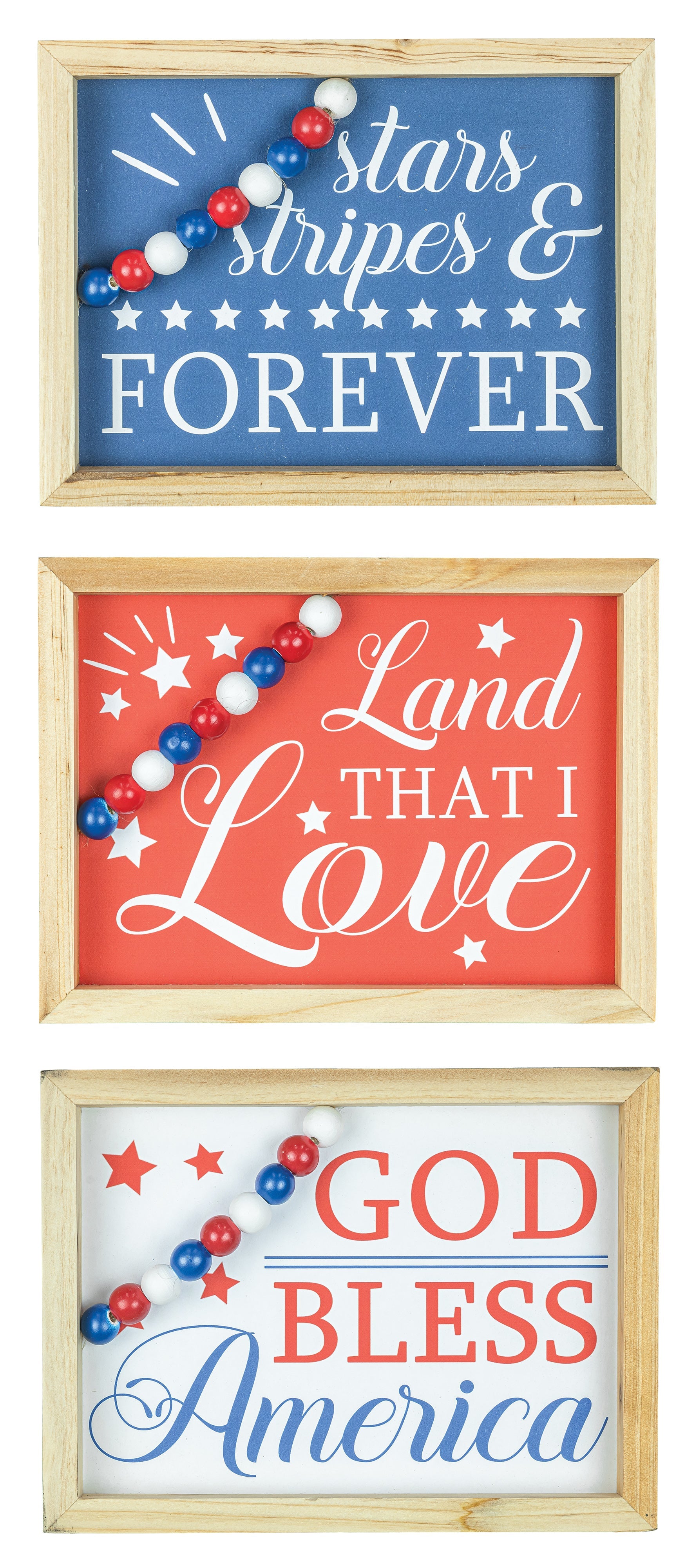 Stars and Stripes Signs Set of 3